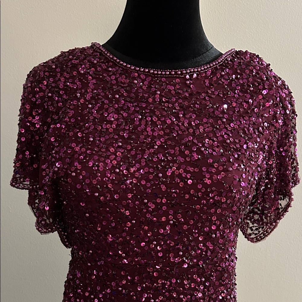 Adrianna Papell Sequin Embellished Royal Purple Dress